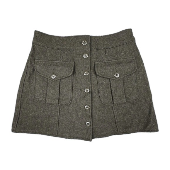 Abercrombie & Fitch Dresses & Skirts - Abercrombie & Fitch Wool Mini Skirt Womens Y2K 90s Grunge Button Front Medium